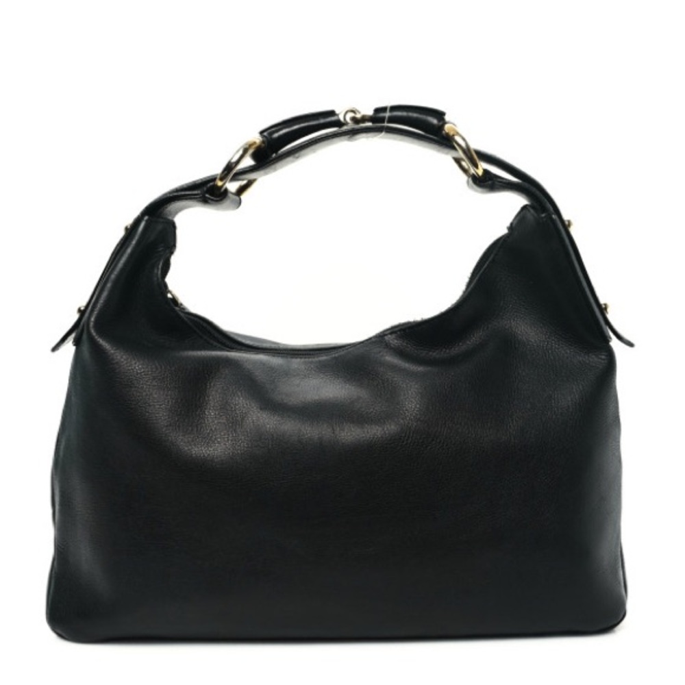 Gucci Elegant Black Leather Hobo Handbag